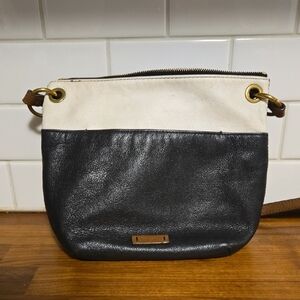 Fossil Black and Cream Crossbody Bag